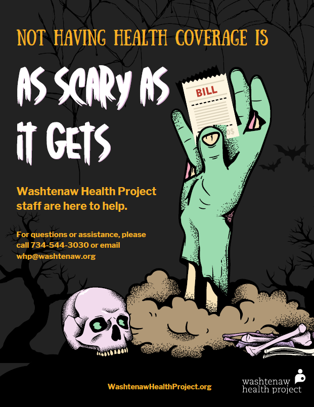 Preview image of Washtenaw Health Project's Not Having Health Coverage is Scary flyer